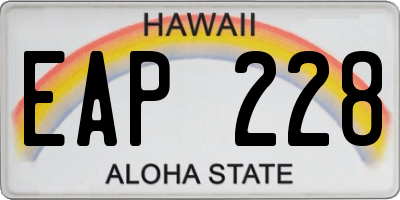 HI license plate EAP228