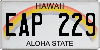 HI license plate EAP229
