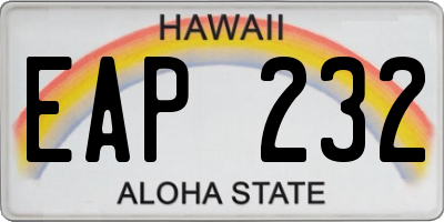 HI license plate EAP232