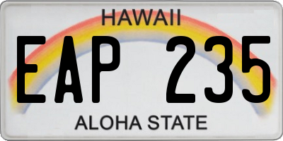HI license plate EAP235