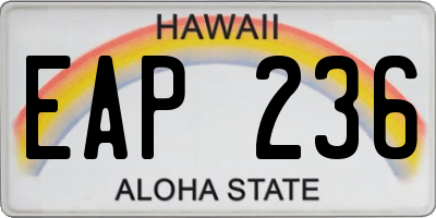 HI license plate EAP236