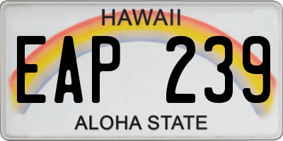 HI license plate EAP239