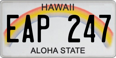 HI license plate EAP247