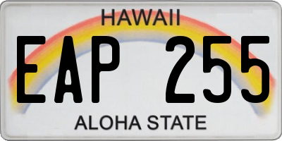 HI license plate EAP255