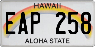 HI license plate EAP258