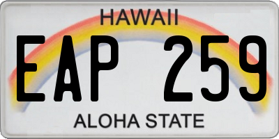 HI license plate EAP259