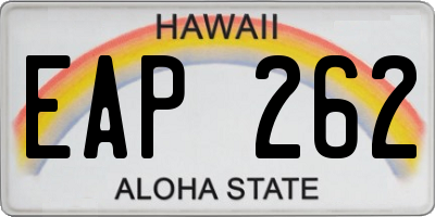 HI license plate EAP262
