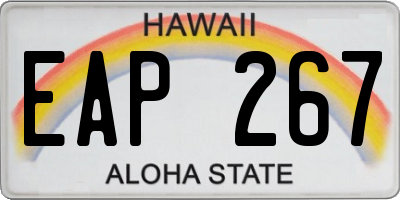 HI license plate EAP267