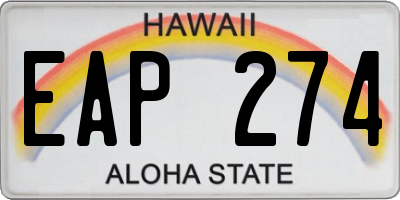 HI license plate EAP274