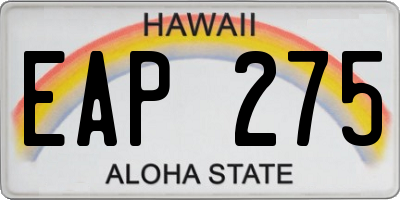 HI license plate EAP275