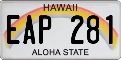 HI license plate EAP281