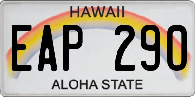 HI license plate EAP290