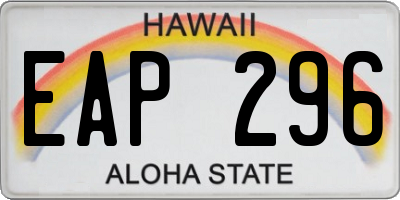 HI license plate EAP296