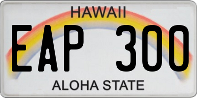 HI license plate EAP300