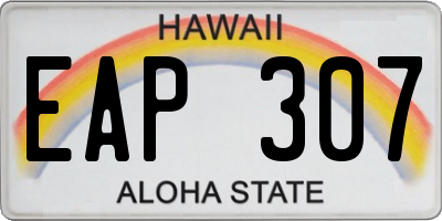 HI license plate EAP307