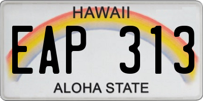 HI license plate EAP313