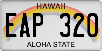 HI license plate EAP320