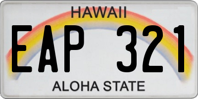 HI license plate EAP321