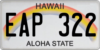 HI license plate EAP322