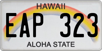 HI license plate EAP323