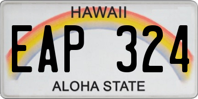 HI license plate EAP324
