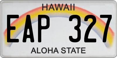 HI license plate EAP327