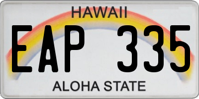 HI license plate EAP335