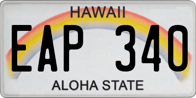 HI license plate EAP340