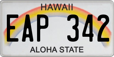 HI license plate EAP342