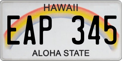 HI license plate EAP345