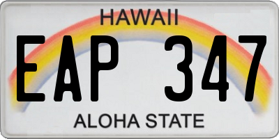 HI license plate EAP347