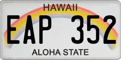 HI license plate EAP352