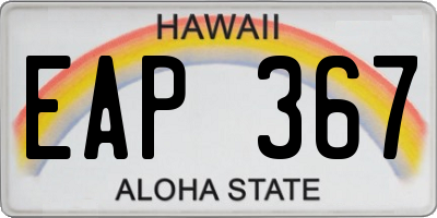 HI license plate EAP367