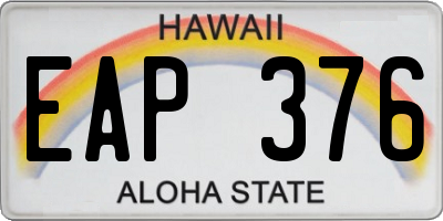 HI license plate EAP376