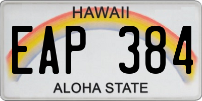 HI license plate EAP384