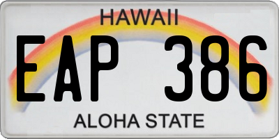 HI license plate EAP386