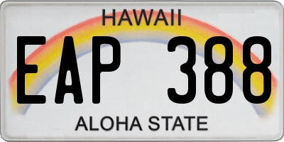 HI license plate EAP388