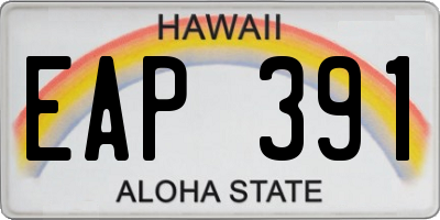 HI license plate EAP391