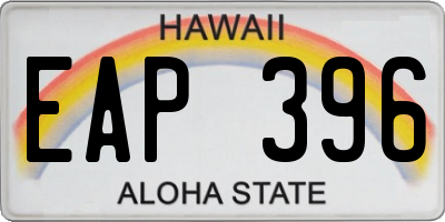 HI license plate EAP396