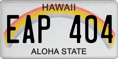 HI license plate EAP404