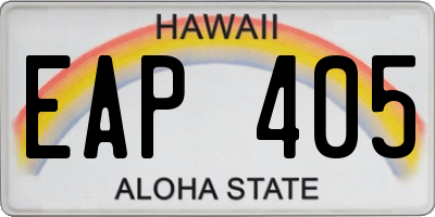 HI license plate EAP405
