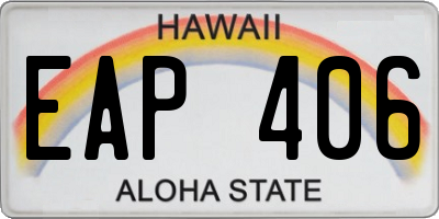 HI license plate EAP406
