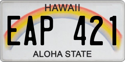 HI license plate EAP421