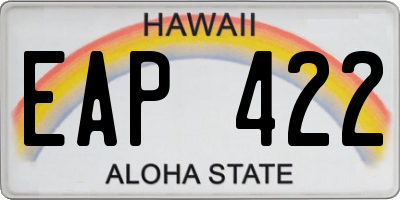 HI license plate EAP422