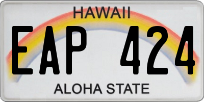 HI license plate EAP424