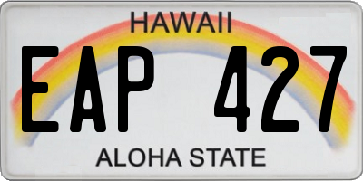 HI license plate EAP427