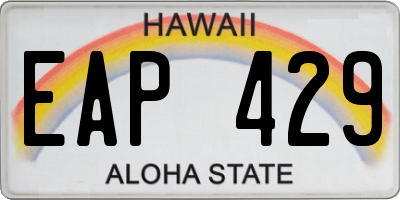 HI license plate EAP429