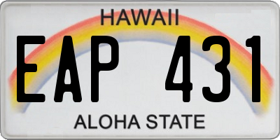 HI license plate EAP431