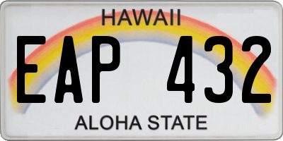 HI license plate EAP432