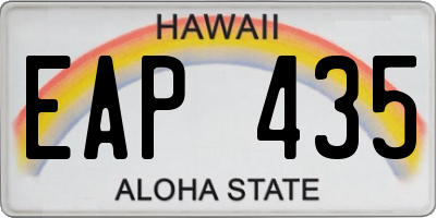 HI license plate EAP435